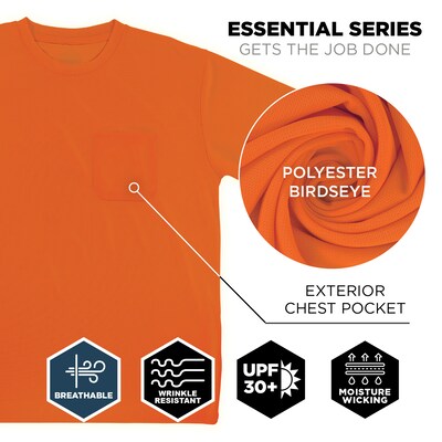 Ergodyne GloWear 8092 High Visibility Short Sleeve T-Shirt, Orange, Small (21802)