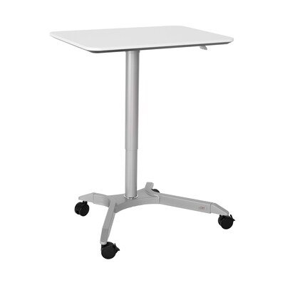 Seville Classics airLIFT XL 28W Manual Rectangular Height Adjustable Mobile Sit-Stand Desk, White (OFF64801B)