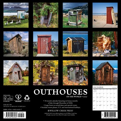 2027 Willow Creek Outhouses of the World  12 x 12 Monthly Wall Calendar (61657)