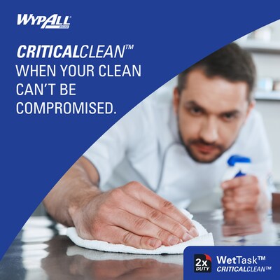 WypAll CriticalClean WetTask Wipers, Center-Pull, White, 140 Sheets/Roll, 6 Rolls/Case (06411)