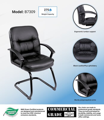 Boss Leather Guest Chair, Black (B7309)