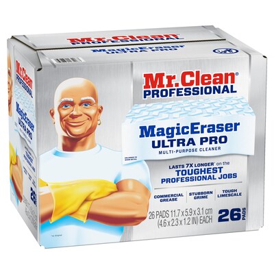 Mr. Clean Professional Magic Eraser Ultra Pro Multi-Purpose Cleaner, White, 26 Pads/Carton (17406)