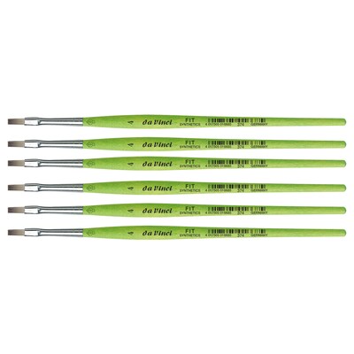 da Vinci FIT Synthetics Acrylic & Tempera Student Flat Brush, 6 /Pack (DVXVA3744-6)