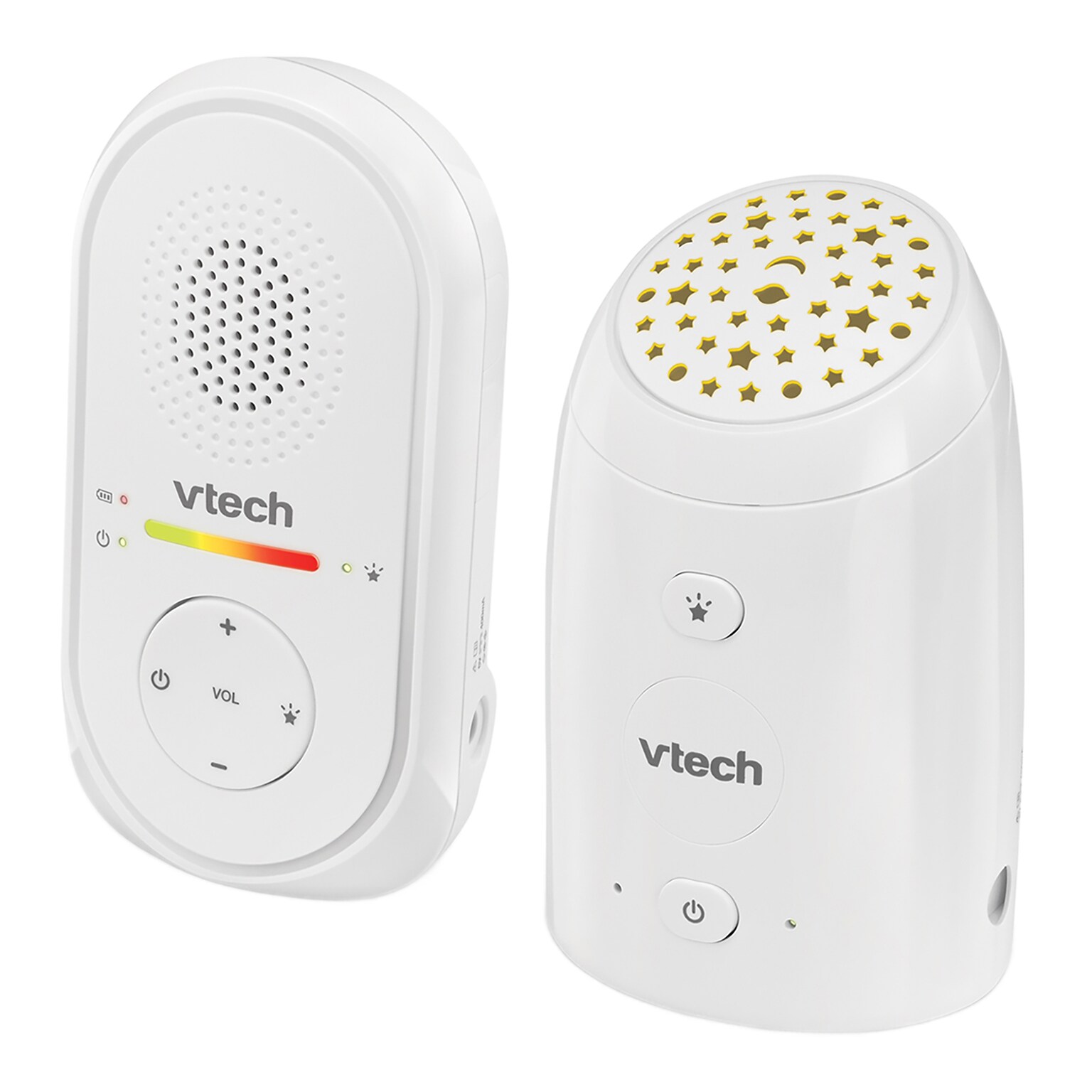 VTech DECT 6.0 Digital Audio Baby Monitor with Glow-on-Ceiling Night-Light & 1 Parent Unit, White (TM8112)