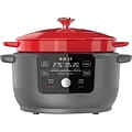 Instant Precision Cast Iron 11.4 x 10 Dutch Oven, Black/Red (140-0038-01)