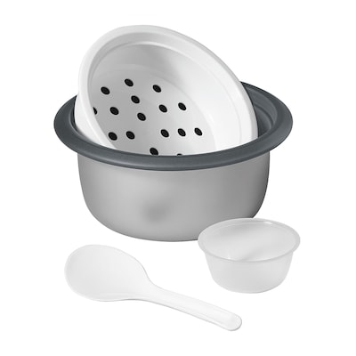 Starfrit SRFT024739 10-Cup Electric Rice Cooker with Ceramic Pot, Gray (SRFT024739)