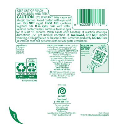 Air Wick Life Scents Scented Oil Refill, Summer Delights, 4/Pack (6233891112CT)