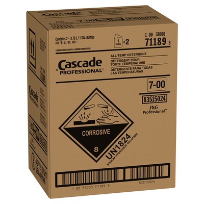 Cascade Professional All-Temp Dishwashing Detergent Liquid, Unscented, 128 oz., 2/Pack (71189)