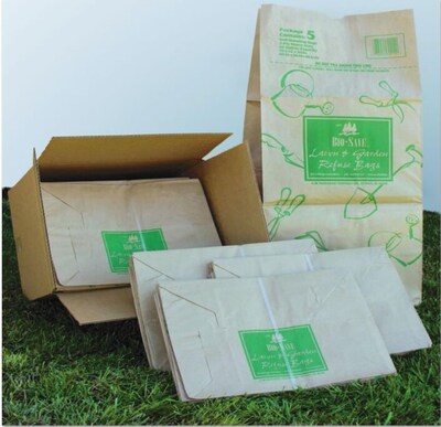 General 30 Gallon Lawn & Leaf Bags, Self-Standing, Open-Face, 16 x 35, Kraft, 50/Carton (BAGRBR301