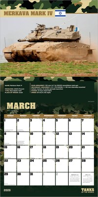 2026 BrownTrout Tanks of the World 12" x 12" Monthly Wall Calendar (9798330705771)