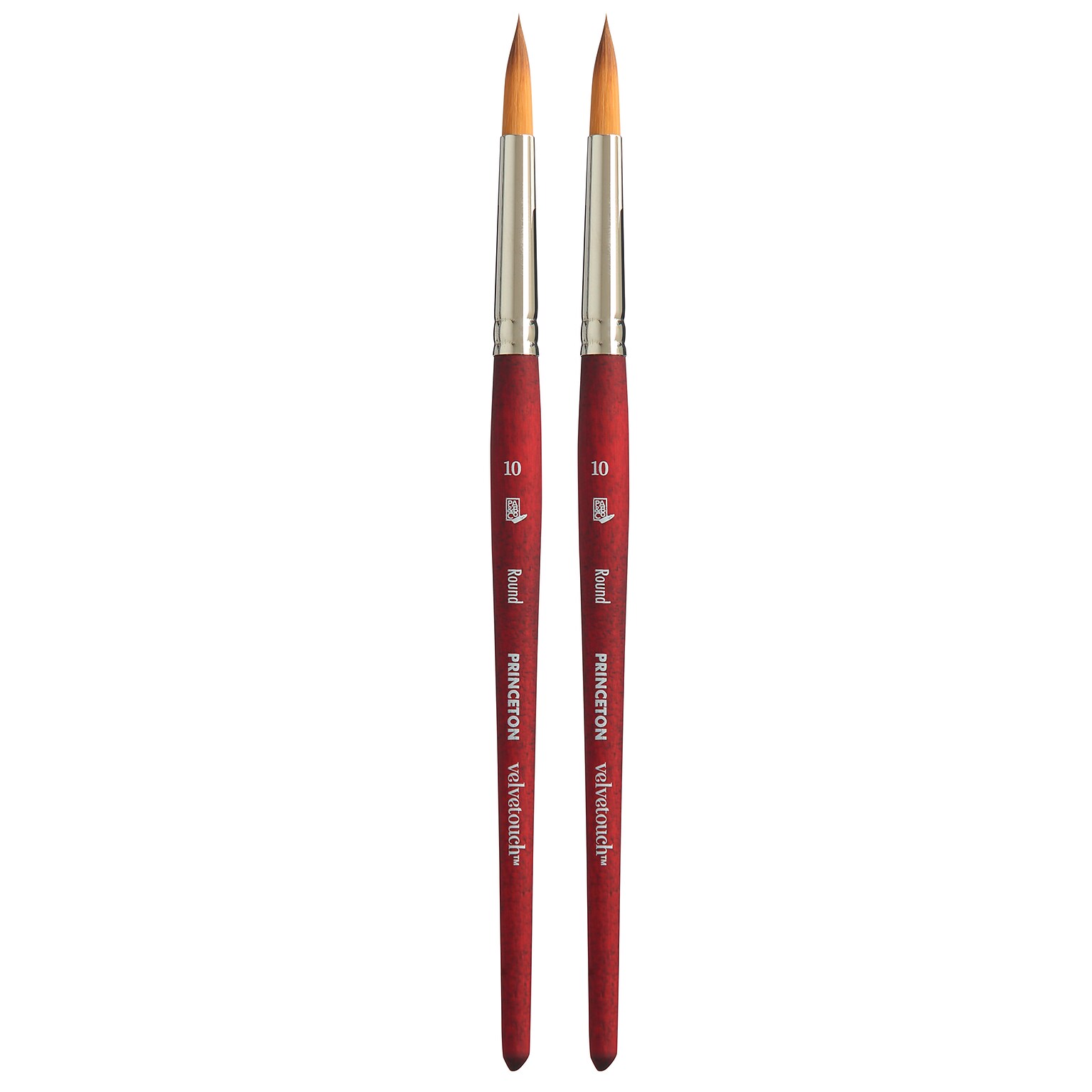 Princeton Velvetouch Short Handle Mixed Media Synthetic Round Brush, 2/Pack (PBXP3950R10-2)