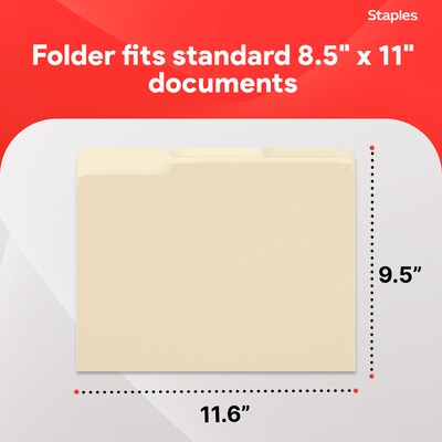 Staples Reinforced  Classification Folder, 3/4" Expansion, Letter Size, Manila, 50/Box (ST831099/831099)