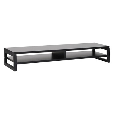 Mind Reader 2-Tier MDF Double Monitor Stand, Dual Screen Riser with Storage Shelf, Up to 88 lbs., Black (DBMONMDF-BLK)