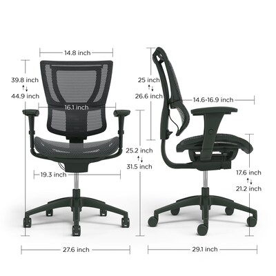 Union & Scale FlexFit™ 1500TM Ergonomic Mesh Swivel Task Chair, Black (UN28570)