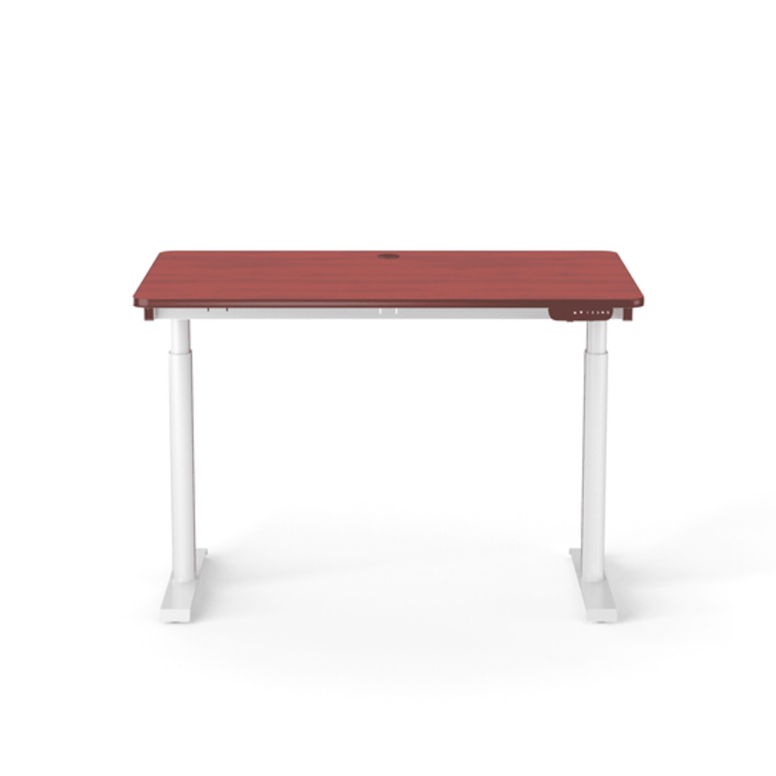 VersaDesk PowerLift 48W Electric Rectangular Adjustable Standing Desk, Cherry/White (PLSDR4830-WC-APP )