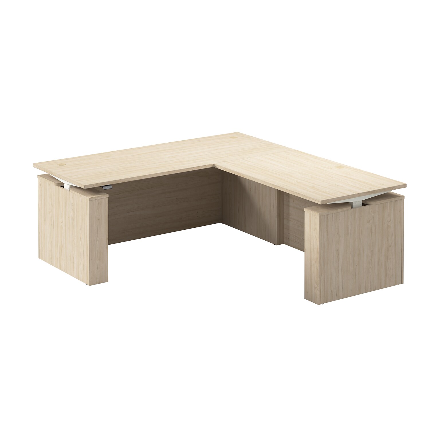 Bush Business Furniture Stratus 72W Electric L-Shaped Adjustable Standing Desk, Natural Elm (SUT014NE)
