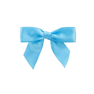 JAM Paper Satin Bows, Turquoise Blue, 100/Pack (52640349171)
