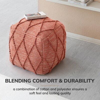 Anji Mountain Atlas Terracotta Fabric Rectangular Pouf Ottoman (AMBPF097-1917)