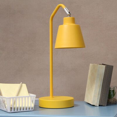 Simple Designs Sleek Essentials LED Desk Lamp, 16", Yellow (LD1077-YLW)