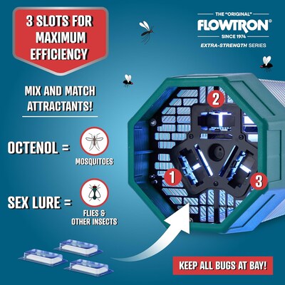 Flowtron Electric Indoor/Outdoor Bug Zapper, 2 Acres Coverage, 120W UV Light with Dual Lure Method (FLWMC9000)