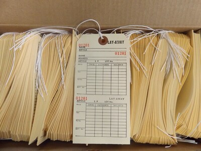 Nahanco 3 1/8" x 6 1/4" One Sided Strung Layaway Tag, 500/Pack