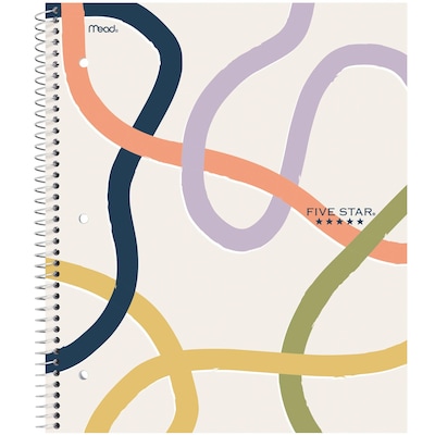 Five Star Five Star Simple Waves 1-Subject Notebooks, College Ruled, 80 Sheets, Multicolor (820233F-24)