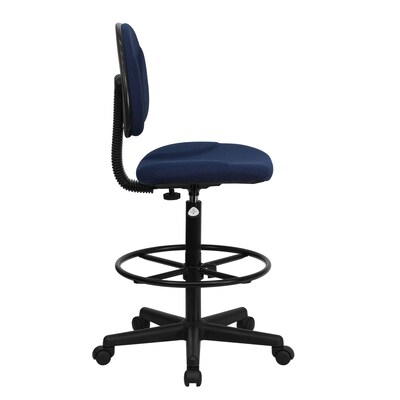 Flash Furniture Mid Back Fabric Ergonomic Drafting Stool, Navy Blue (BT659NVY)