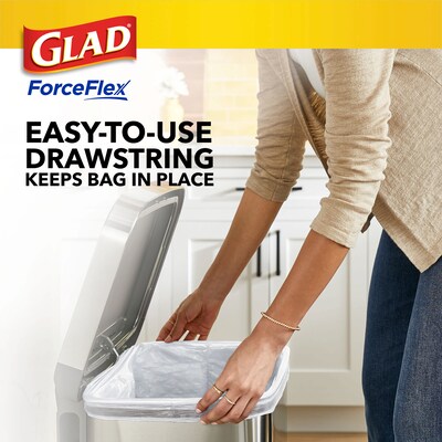 Glad ForceFlex Tall Kitchen Drawstring Trash Bags, 13 Gallon, Gain Lavender with Febreze Freshness, 80 Count (78533)