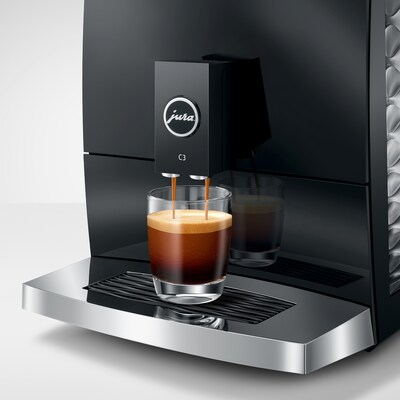 Jura C3 2-Cups Coffee & Espresso Machine Combination, Piano Black (15711)