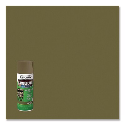 Rust-Oleum Camouflage Spray Paint, 12 oz. Aerosol Can, Flat Army Green (RST279176)