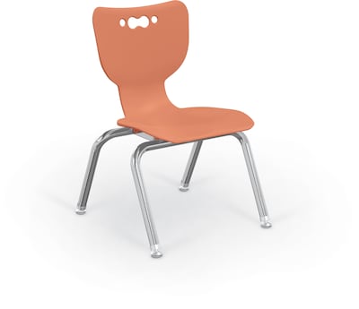 MooreCo 12 Hierarchy Student Chair with 4 Legs, Cayenne/Chrome Base (703673562737)