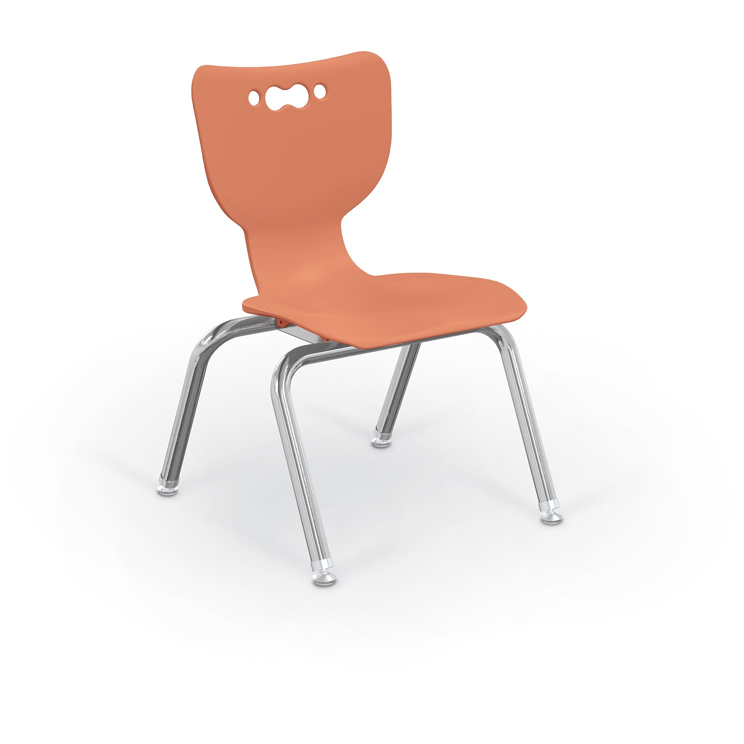 MooreCo 12 Hierarchy Student Chair with 4 Legs, Cayenne/Chrome Base (703673562737)