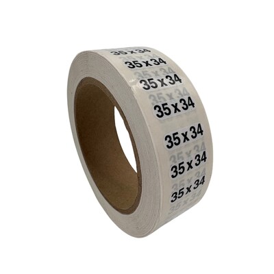 Nahanco 35 x 34 Plastic Size Marker, Clear/Black/White, 250/Roll (DSM-294)