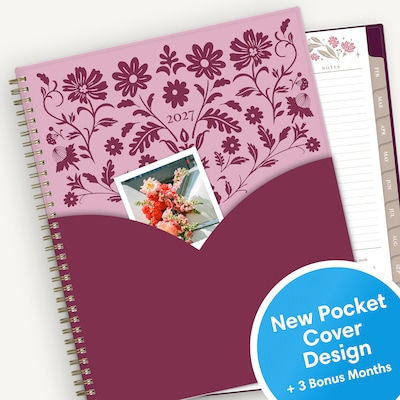 2027 Blue Sky 8.5" x 11" Weekly & Monthly Planner, Red (160256)