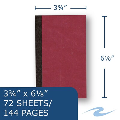 Roaring Spring Paper Products Pocket Notebook, 3.75" x 6.13", Narrow Ruled, 72 Sheets, Red, 144/Case (76096CS)