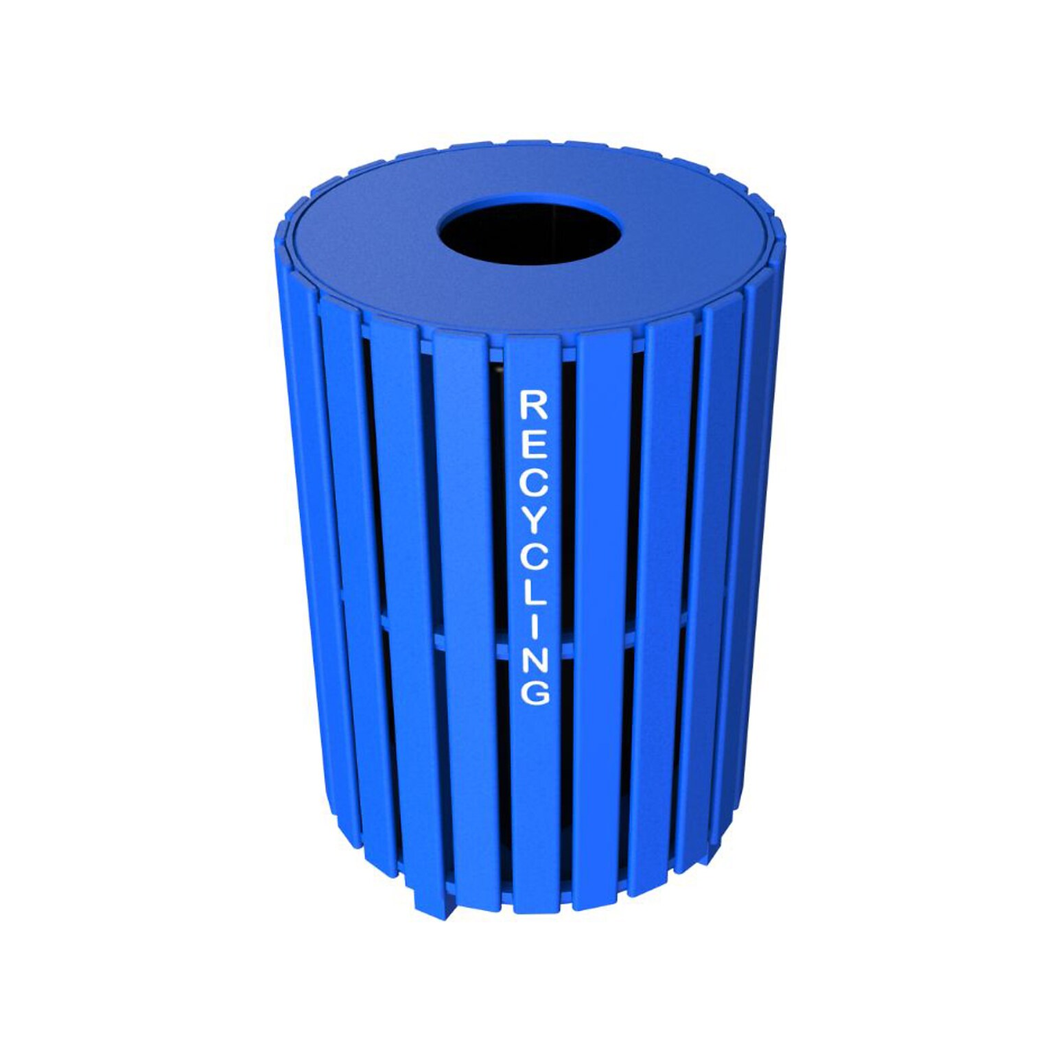 CleanRiver Carousel Plastic Outdoor Recycling Bin, 35 Gallon, Blue (RS35-BE-R)