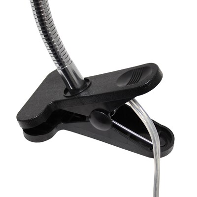 Creekwood Home Sleek Essentials 17.5" Adjustable Basic Clip On Reading Light with Flexible Gooseneck, Black (CWD-1006-BK)