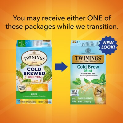 Twinings Cold Brewed Mint Tea Bags, 20/Box (F07413)