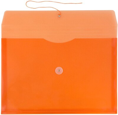 JAM Paper Premium Plastic Document File, Letter, Orange, 3/Pack (218B1ORX3)