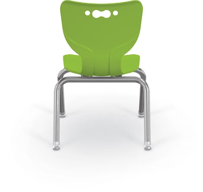 MooreCo 12" Hierarchy Student Chair with 4 Legs, Green/Chrome Base (703673595315)