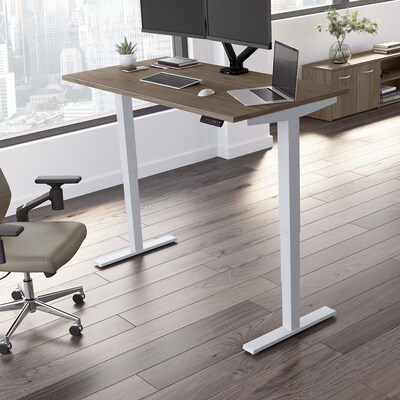 Bush Business Furniture Move 40 Series 60"W Electric Height Adjustable Standing Desk, Modern Hickory/Cool Gray (M4S6030MHSK)