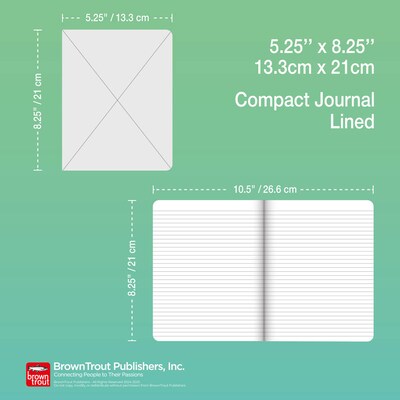 BrownTrout Pantone 5.25" x 8.25" Lined Compact Journal, Paper Cover, Green (9781975480554)
