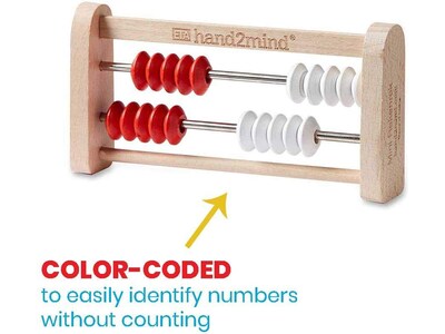 hand2mind Mini 20-bead Rekenrek, White/Red, 4/Set (86886)