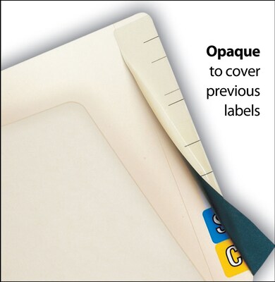 Tabbies Cov-R-Tabs Hanging File Folder Tabs, White, 50/Pack (55990)