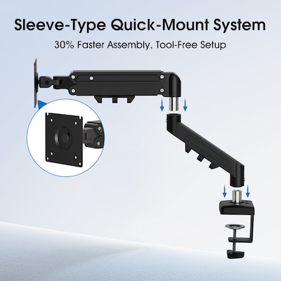 FlexiSpot MA1 Single Adjustable Arm, Up to 32" Monitor, Black (MA1B-S-DP)