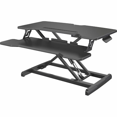Lorell Active Office  X-Type Adjustable Slim Monitor Riser Stand, Up to 42 Monitor, Black (LLR99539)