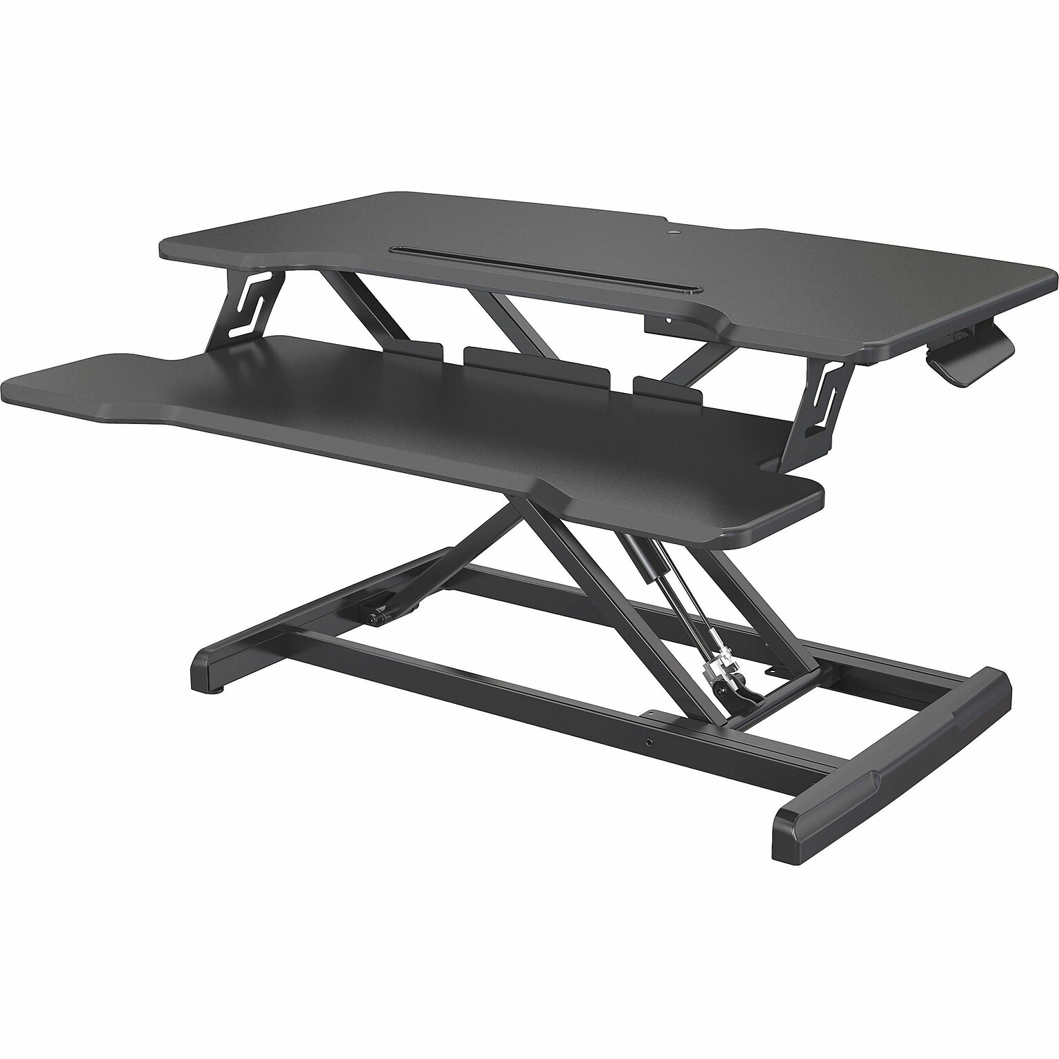 Lorell Active Office  X-Type Adjustable Slim Monitor Riser Stand, Up to 42 Monitor, Black (LLR99539)
