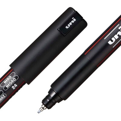 POSCA PC-1MR Water Based Paint Marker, Extra Fine Pin Tip, Black, 2/Pack (UBCPC1MRBLACK-2)
