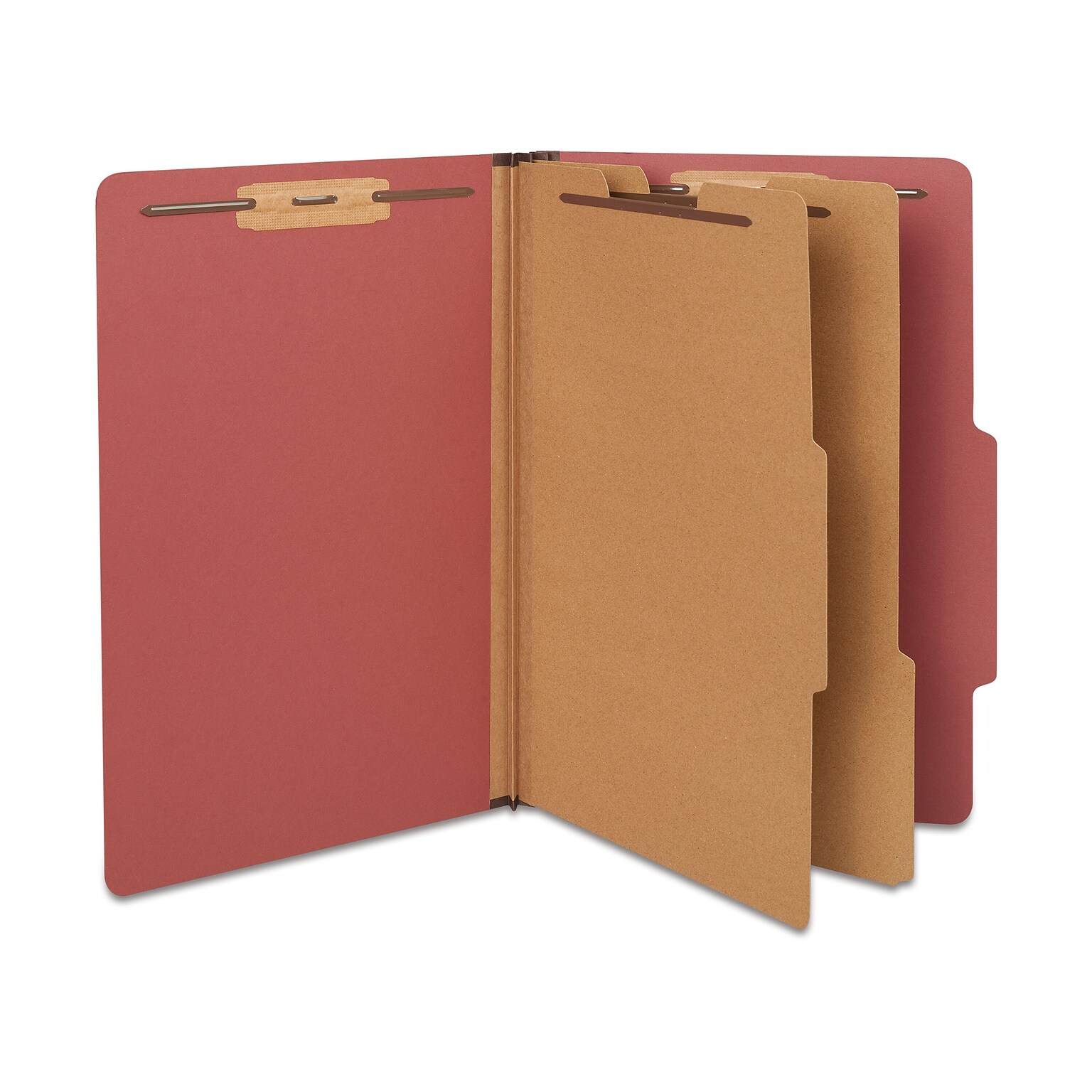 Staples® 100% Recycled Classification Folder, 2-Dividers, 2 1/2 Expansion, Legal Size, Red, 20/Box (ST614619/614619)