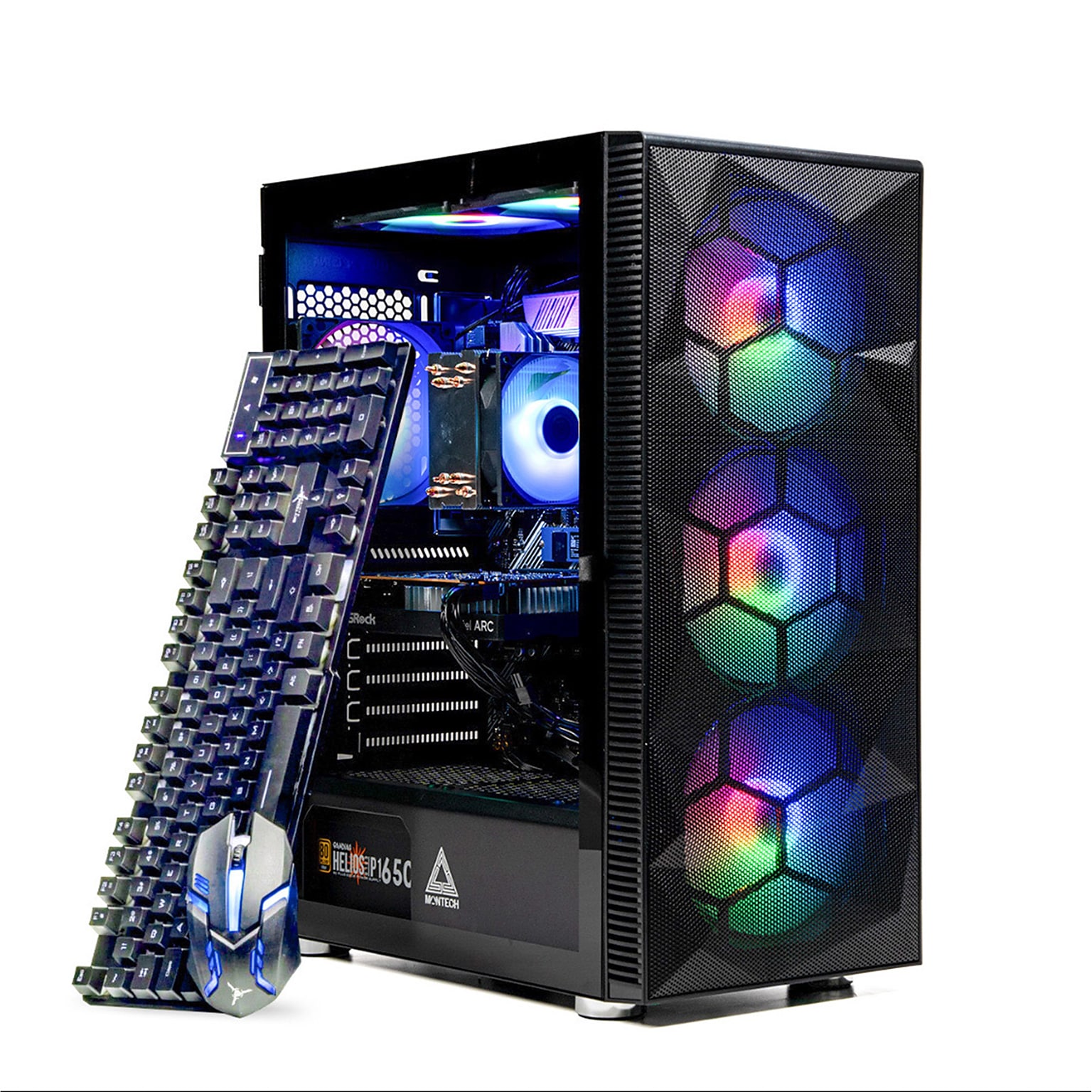Skytech Gaming Storm Desktop Computer, AMD Ryzen 5 5600G, 16GB RAM, 1TB SSD, Intel Arc A380 6GB Graphics, Windows 11, Black
